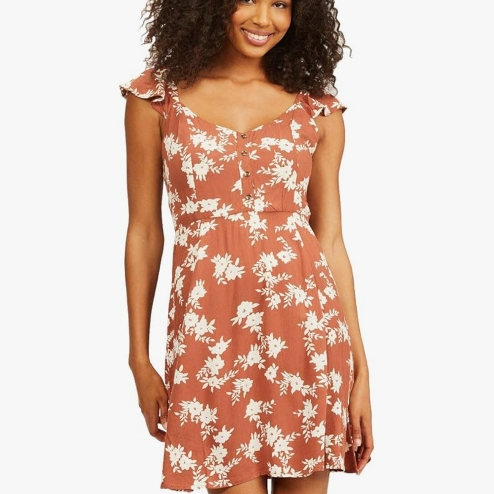 Billabong White Flutter Sleeve Sundress